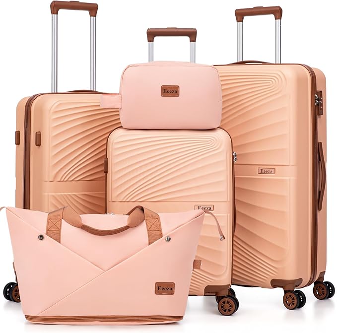 Luggage Sets 5 Piece, Suitcases with Wheels, ABS Hard Case Luggage with TSA Lock Spinner Wheels, Carry On Luggage Set (20/24/28 inch)