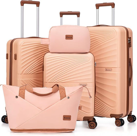 Luggage Sets 5 Piece, Suitcases with Wheels, ABS Hard Case Luggage with TSA Lock Spinner Wheels, Carry On Luggage Set (20/24/28 inch)