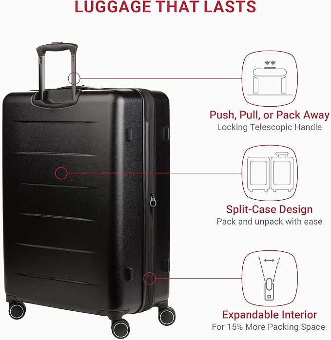 SwissGear 8020 Eclipse Collection Hardside Expandable Luggage – Black
