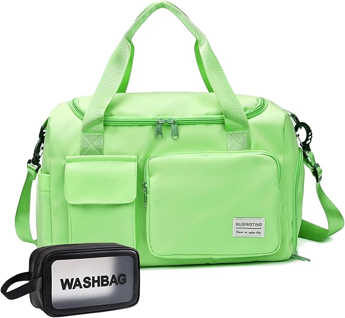 Small Gym Bag for Women, Travel Duffle Bag Carry On Weekender Bag with Shoe Compartment
