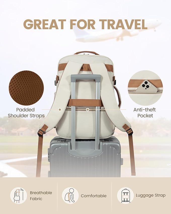 LOVEVOOK 50L Travel Backpack for Women Men,Waterproof Airline Approved Carry On Luggage Travel Essentials,TSA Carry On Backpack Personal Item Travel Bag Suitcase Weekender Traveling with Packing Cubes