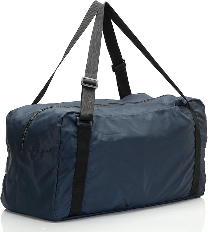HOLYLUCK Foldable Travel Duffel Bag For Women & Men Luggage Great for Gym (Navy Blue)
