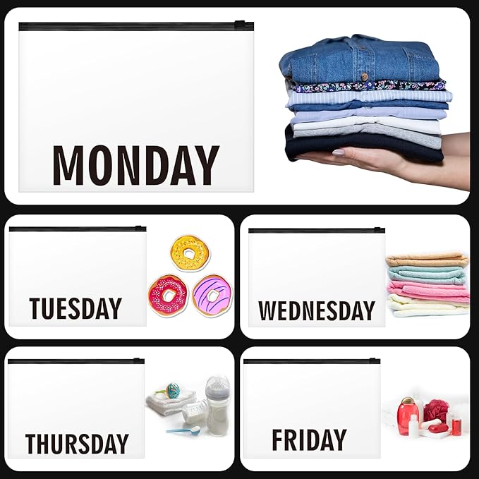 Yeaqee 14 Pcs Kids Packing Cubes for Travel Days of Week Daily Outfit Suitcase Organizers Pouches Hospital Bag for Boys Girls Family Vacations Summer Camp Suitcase