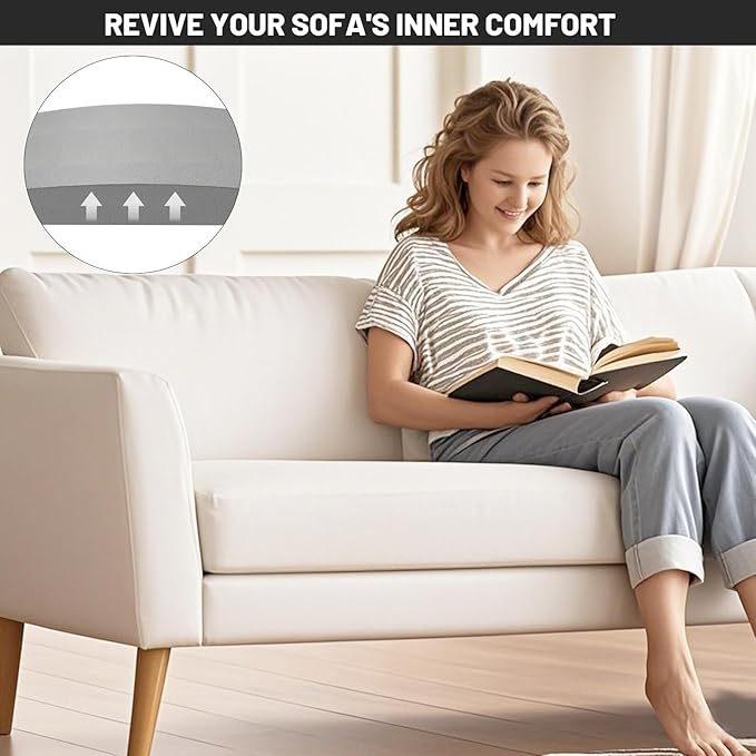 Couch Cushion Support for Sagging Seat, 24"x24"x2.4" 40D High Density Curved Foam Sofa Cushion Support, Under-Cushion Sag Repair,Grey Set of 1
