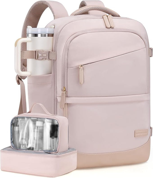 LOVEVOOK Travel Backpack for Women & Men, 40L Carry on Backpack Airline Approved, Large TSA Personal Item Travel Bag fits 17.3" Laptop, Business Weekender Bag for Essentials, 4Pcs