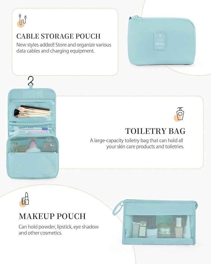 Packing Cubes 11 PCS, Mesh Breathable Luggage Organizers Bags, Packing Organizers, Durable Travel Essentials Bags Set, Travel Packing Organizers, Lake blue