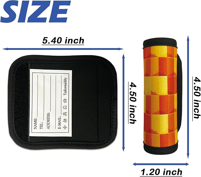 5 Pack Luggage Handle Wrap, Neoprene Suitcase Handle Cover, Bright Color Luggage Identifier for Easy Airport Pickup, Soft Grip Travel Accessories for Cruise Airplane, Orange