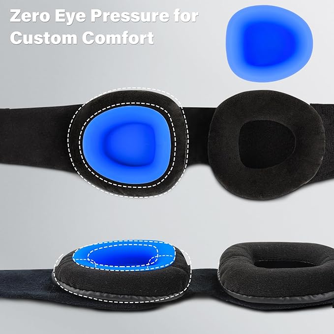2026 Upgraded Sleep Mask for Dry Eyes – Reusable Eye Mask for Men & Women –100% Blackout & Adjustable Moisture Goggle, Soft, Comfortable– Ideal for Travel – Black
