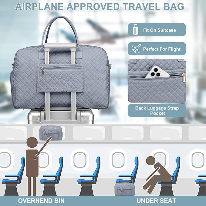 Travel Duffle Bags for Women Weekender: Overnight Bags with Shoe Compartment Large Carry on Weekend Bag with Toiletry Bag & Wet Pocket Tote Duffel Hospital Bag for Women Delivery