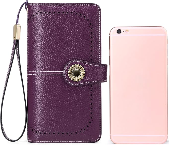 SENDEFN Wallets for Women Leather Credit Card Holder with RFID Blocking Large Capacity Wristlet | with RFID Blocking, Large Capacity, Wristlet, with RFID Blocking, Large Capacity, Wristlet