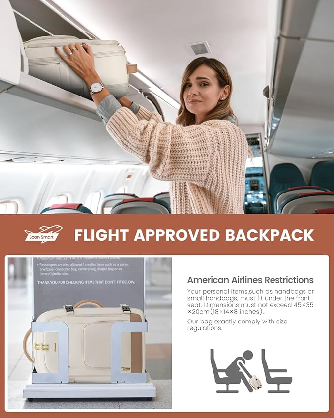 LOVEVOOK 50L Large Travel Backpack for Women Flight Approved, Carry on Backpack for Airplanes, Personal Item Travel Bag, Waterproof 18 Inch Laptop Backpack, Business Weekender Overnight Daypack, 4Pcs