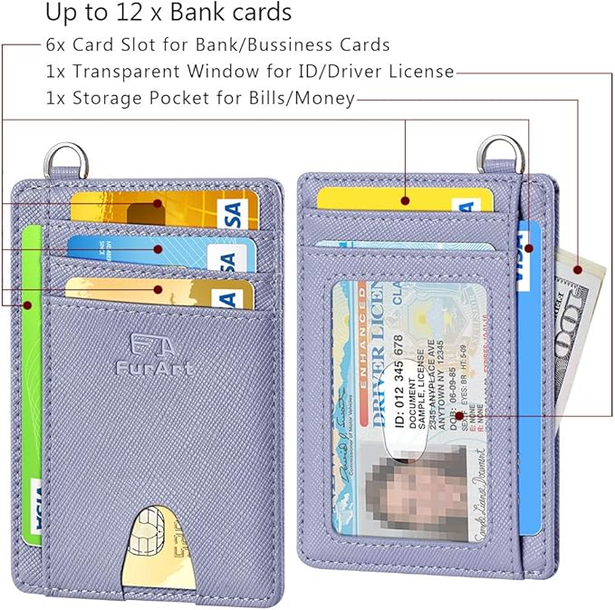 FurArt Slim Minimalist Wallet, Front Pocket Wallets, RFID Blocking, Credit Card Holder for Men