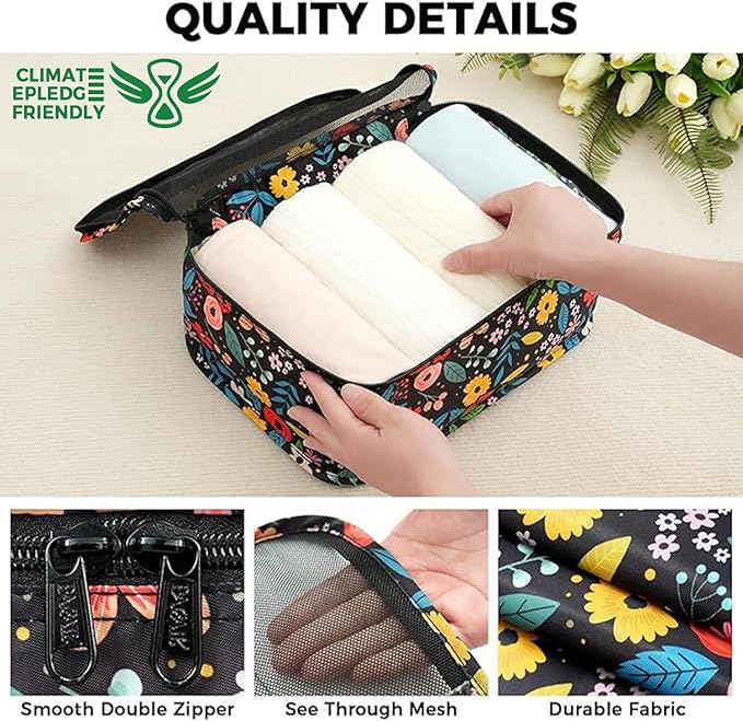 BAGAIL 9 Set Packing Cubes with Packing List Luggage Packing Organizers for Travel Accessories