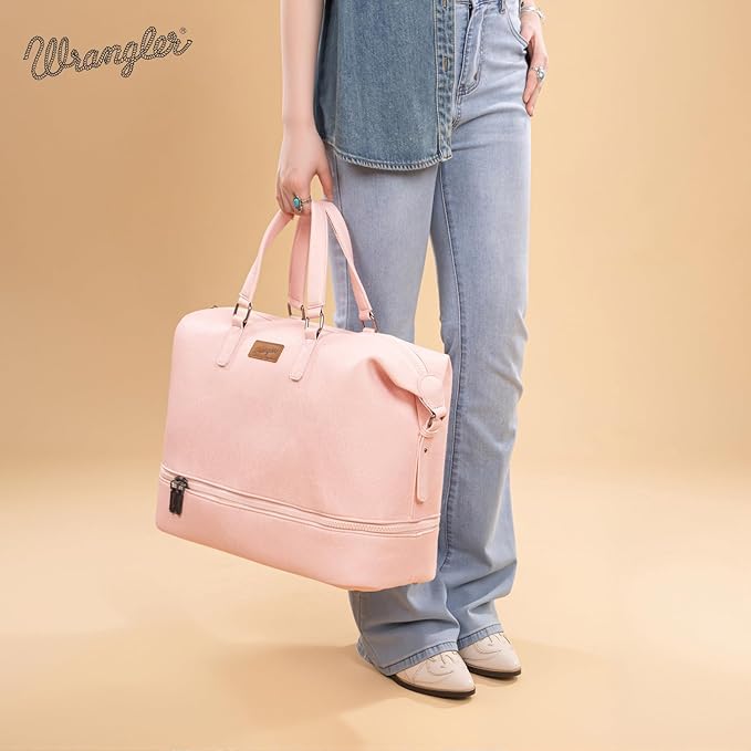 Wrangler Travel Duffel Bag Carry On Overnight Bag with Shoe Compartment Weekender Bag for Women WG253-5110PK