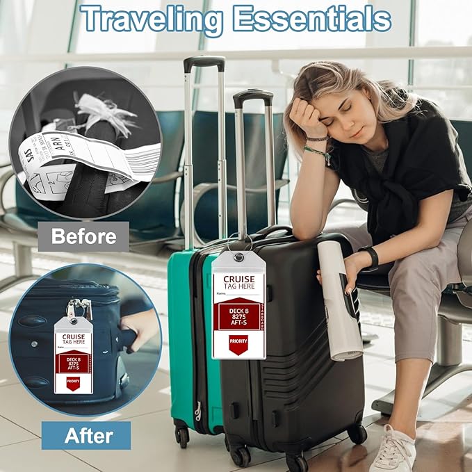 Cruise Luggage Tag Holder, Cruise Luggage Tag Holder can be Used for 2025Carnival, NCL, MSC Cruises, and Princess Ships Offer