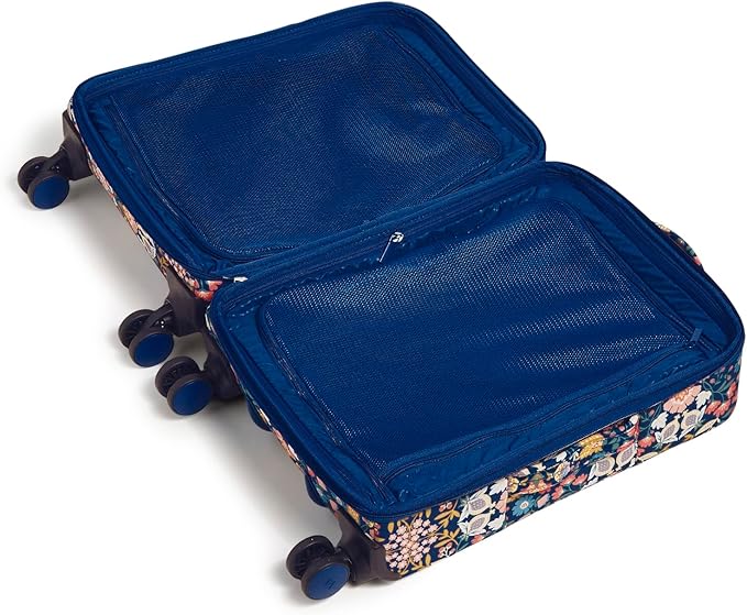 Vera Bradley Women's Softside Rolling Suitcase Luggage, Enchanted Mandala Blue, 22" Carry On & 27" Check In