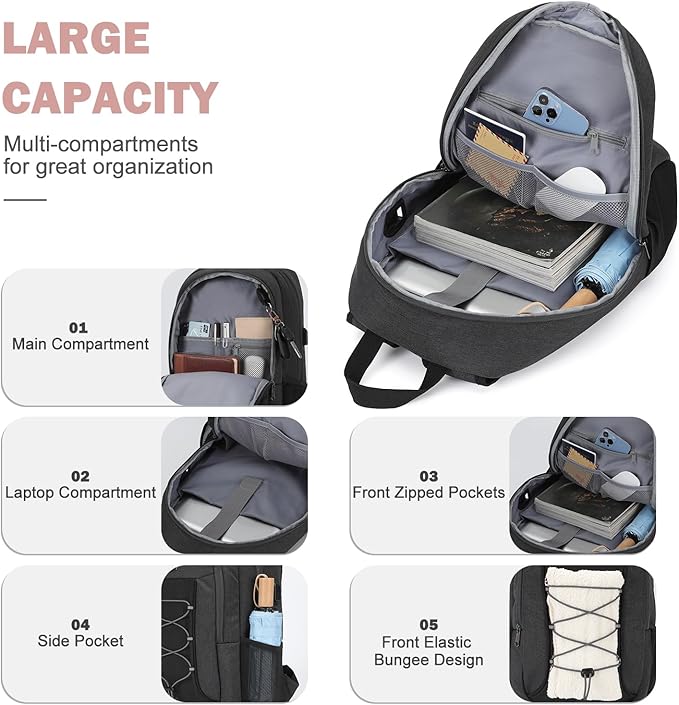 MAXTOP Travel Backpack Laptop Back Pack College Bookbag Anti-theft Backpacks Water Resistant Work Business Backpacks