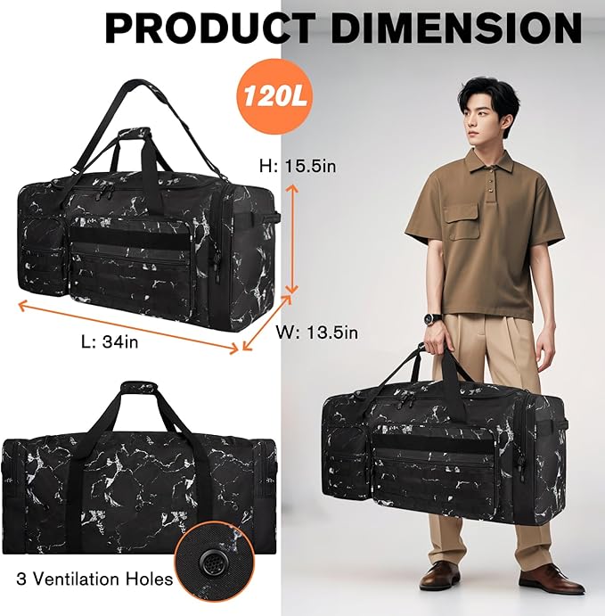 Goloni 130L Heavy Duty Large Duffle Equipment Bag,Catchers Gear Bag with Shoe Compartment,Baseball Duffle Bag