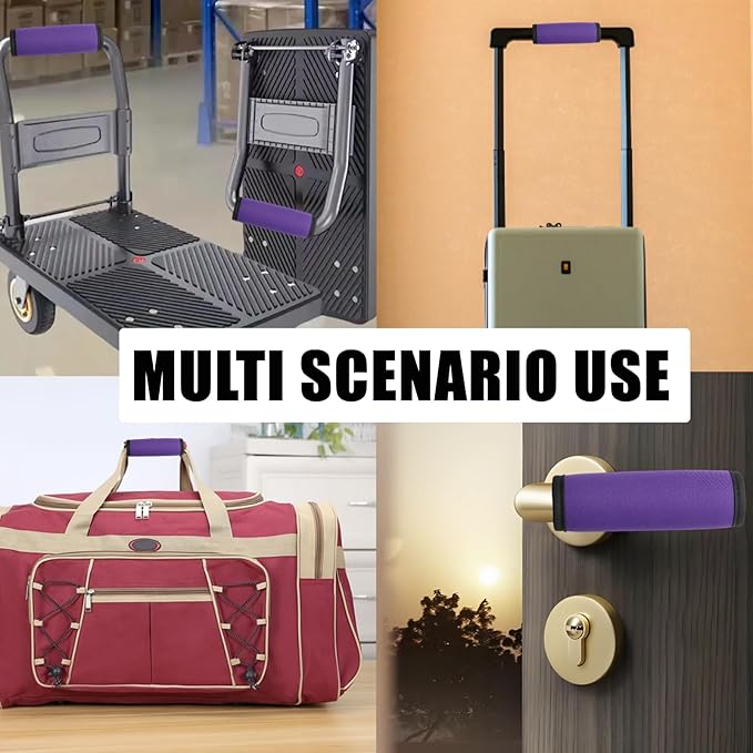 2pcs Purple Luggage Handle Wraps for Suitcase- Soft Suitcase Handle Covers for Travel Accessories（ Bright Color for Suitcase Tags Identifiers ）