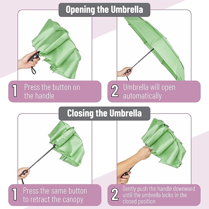 Mr. Pen- Windproof Travel Umbrella, Automatic Umbrellas for Rain, Compact