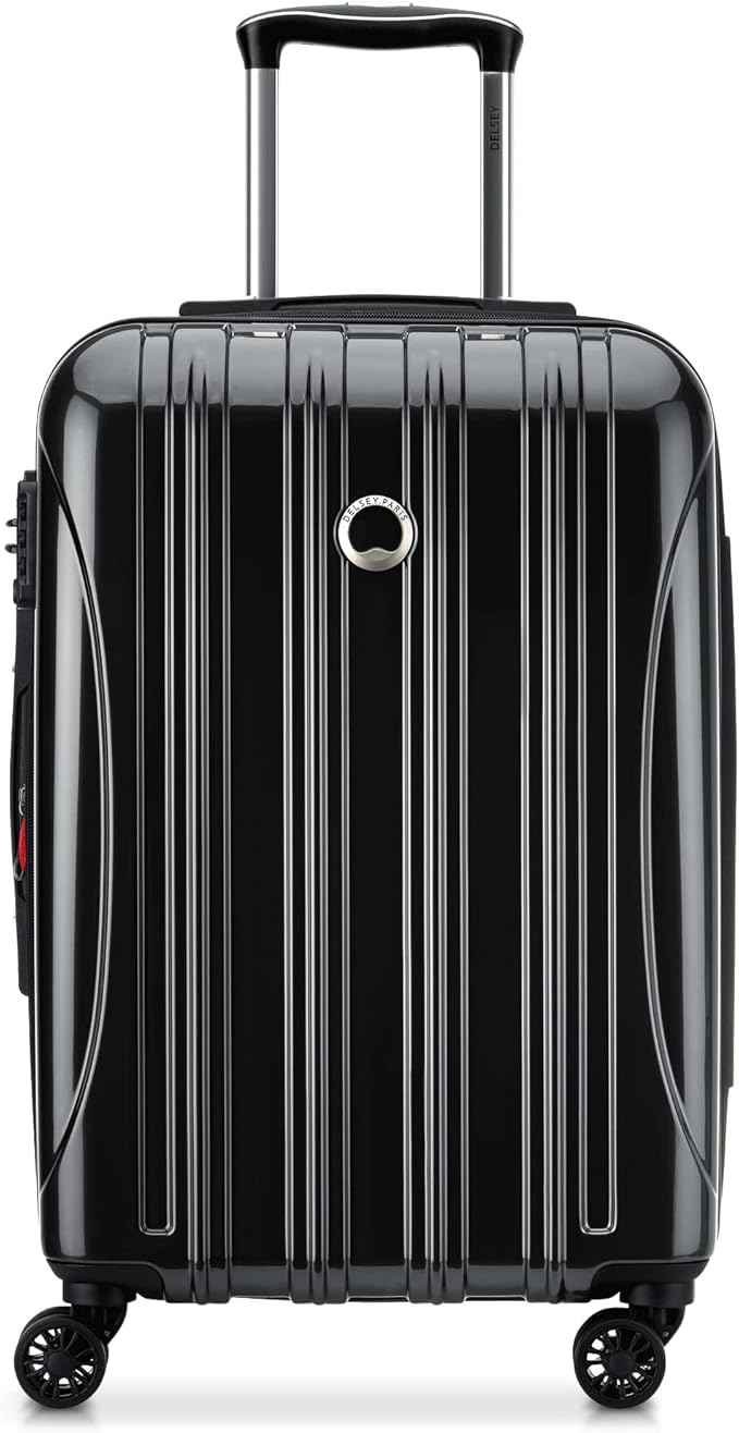 DELSEY PARIS Helium Aero Hardside Expandable Luggage with Spinner Wheels, Black, Carry-On Plus 21 Inch
