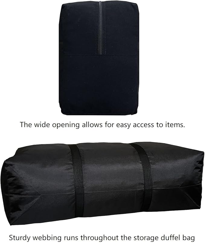 Extra Large Storage Duffle Bag with Zippers and Handles, Big Foldable Duffle Bag for Travel Blue 60L