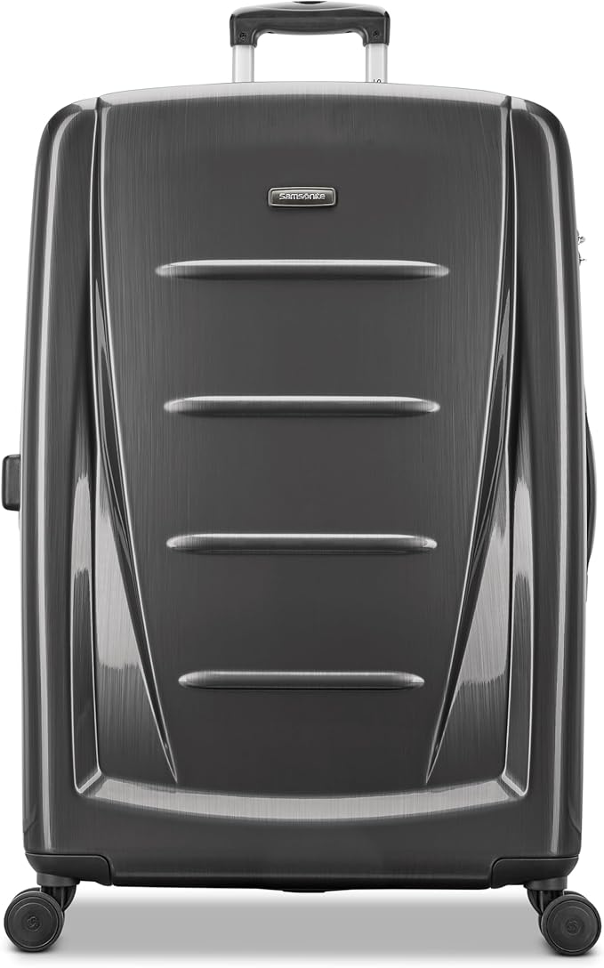 Samsonite Winfield 2 Hardside Expandable Luggage with Spinner Wheels, Charcoal, Checked-Large 28-Inch