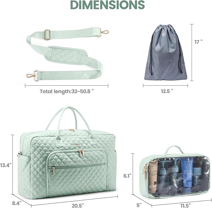 LOVEVOOK Travel Duffle Bag - Women's Weekender Carry On Overnight Laptop & Gym Bag With Toiletry/Shoe Pocket, Hospital Labor Bag