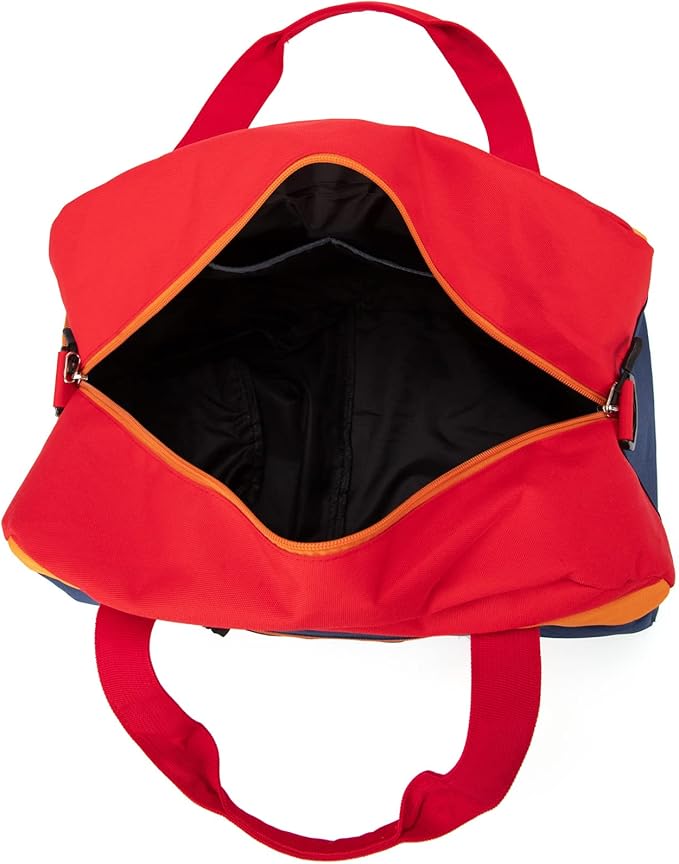 HawLander Kids Duffle Bag for Boys or Girls, Fit Sports Practice, or Overnight Travel Weekend (Navy Red)