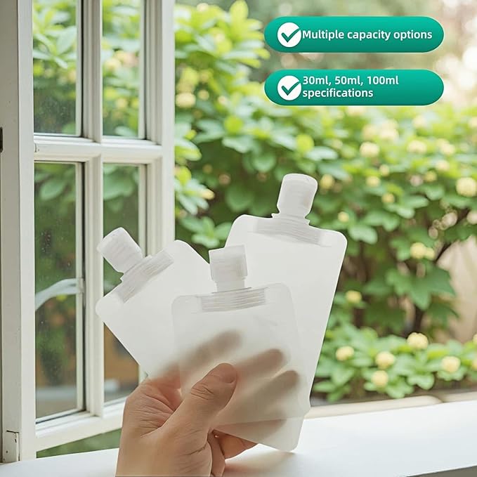 Chinshwehaw Travel Bottles Kit Leak Proof Silicone - Refillable Containers for Lotion, Shampoo, Cream (30/50/100ml, 3 Pack)
