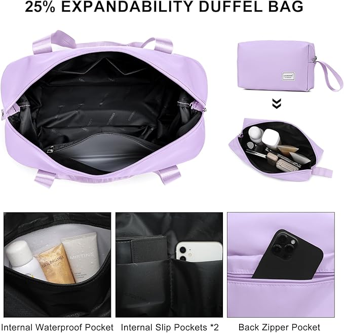 LARVENDER Luggage Sets 3 Piece, Expandable Hardside PP Carry On Luggage Suitcase with 360° Spinner Wheels TSA Lock Suitcase Set for Women Men, Lavender