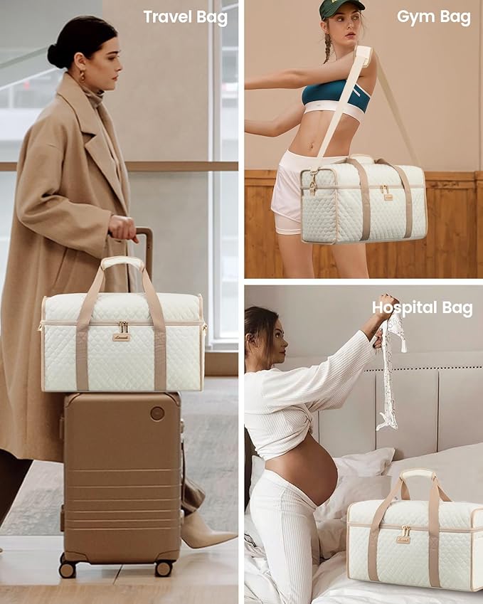 LOVEVOOK Travel Duffle Bag - Weekender & Overnight Bag with Toiletry & Wet Pocket, Carry-On Size, 3pc Set