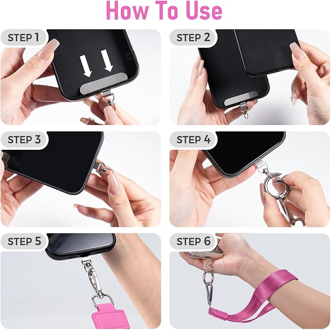 Tiostep Clip and Go Strap for Phone with Wallet Crossbody Phone Lanyard and Detachable Checkered Bag with ID Window and RFID Pouch for Daily Travel.