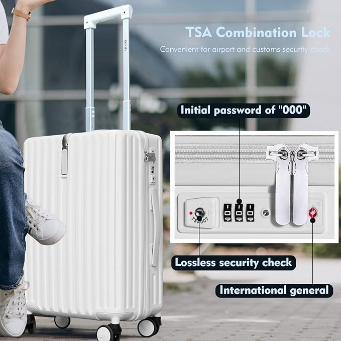 28 Inch Expandable Luggage with Wheels Checked Bag Luggage Hard Shell PC Suitcases Lightweight Travel Checked Luggage Large Suitcase with Lock for Woman Men Travel