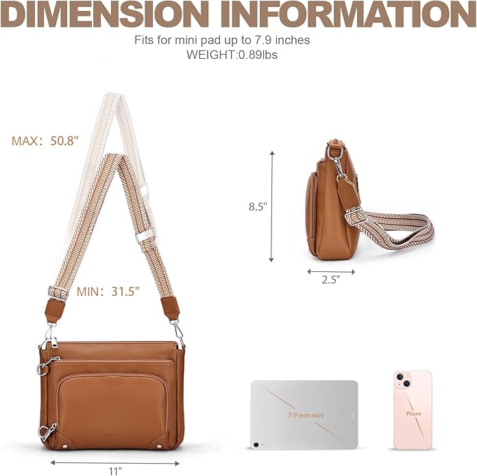 SYTRAH Anti-Theft Crossbody Purse for Women, Crossbody Shoulder Bag with Built-in Wallet & RFID Blocking for Travel Workout