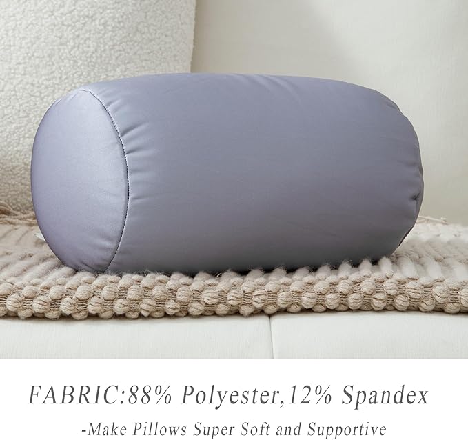 Squishy Neck Pillow, 7Inch x 12Inch Soft Travel Body Bed Pillow Bean Pillow for Kids Adult Chair Sleeping Car Seat, Fun Dormroom (Gray)