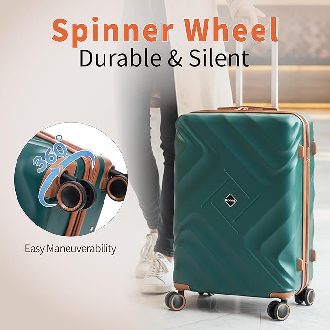 10 piece Luggage Set Expandable Suitcase 22x14x9 Airline Approved Carry on, ABS Hard Case Suitcases with Spinner Wheels,TSA Lock