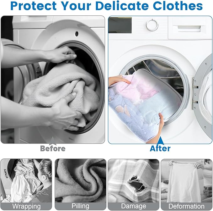 2 Pack XXX-Large Mesh Laundry Bags for Delicates, 35 x 43 Inches Reusable Laundry Bag Durable Wash Bags for Washing Machine for College, Family, Travel, Storage