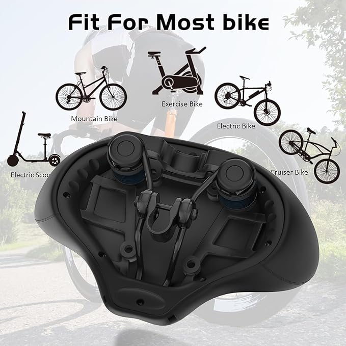 Noseless Bike Seat Cushion for Men & Women - Extra Padding & Comfort Wide Bicycle Seat, Oversized Comfortable Saddle for Peloton Bikes, Exercise Bikes, Electric Bikes, Cruiser Bikes