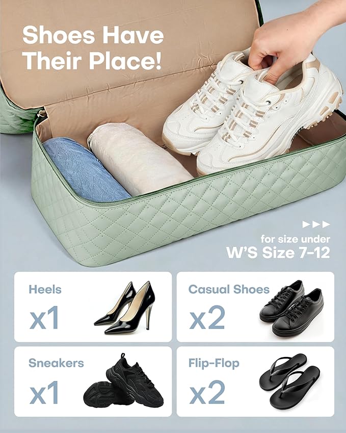 HOTOR Travel Duffel Bag - Weekender Bags for Women, Gym Tote Bags with Shoe Compartment, Carry On Overnight Bag with Toiletry Bag for Travel Essentials and Travel Accessories, Green, 13.4"×17.3"×7.9"