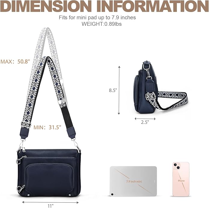 SYTRAH Anti-Theft Crossbody Purse for Women, Crossbody Shoulder Bag with Built-in Wallet & RFID Blocking for Travel Workout