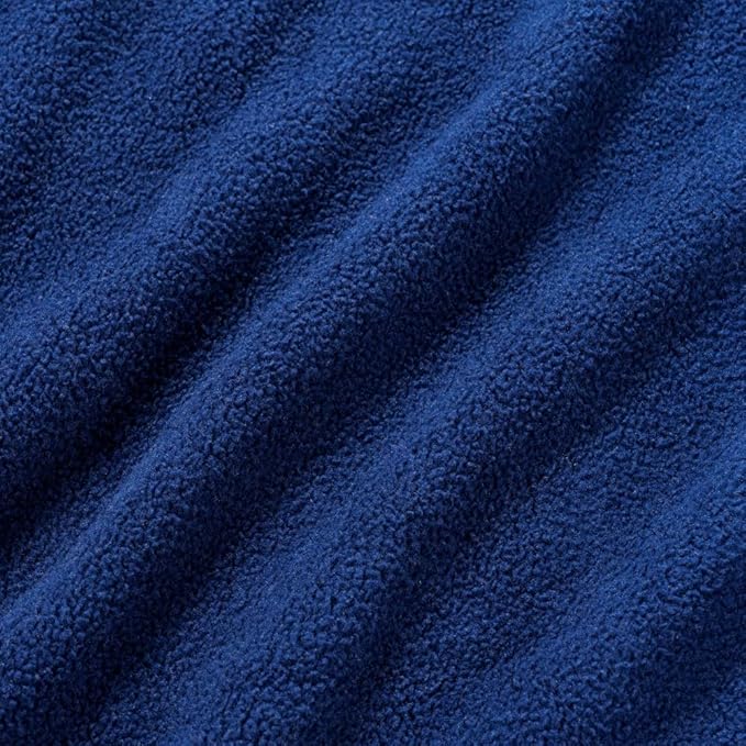 Berkshire Blanket Microfleece Queen Size Bed Blanket Navy, Lightweight Soft Breathable Plush Micro Fleece Blanket for Bed Couch Sofa, 90x90 Inches