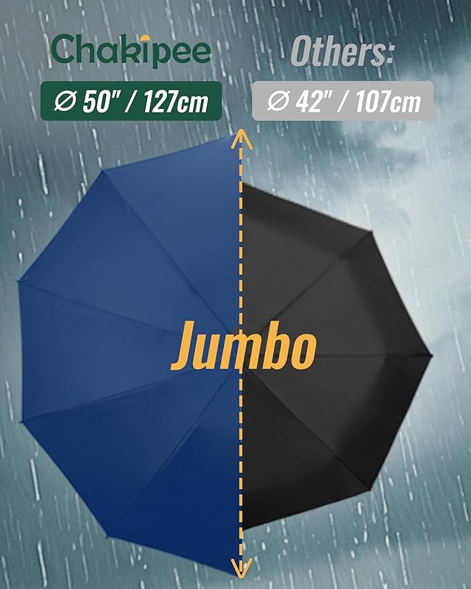 Travel Compact Umbrella Windproof - Portable Automatic Umbrellas for Rain, Inverted Folding Umbrella for Men and Women