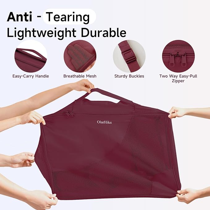 11 Set / 9 Set Packing Cubes for Travel,Gifts for Women Mom Kids,TSA Approved Bags for Makeup, Cosmetic, Toiletry, Organizers for Suitcase Carry On,Cruise Essentials Airplane Accessories,Burgundy
