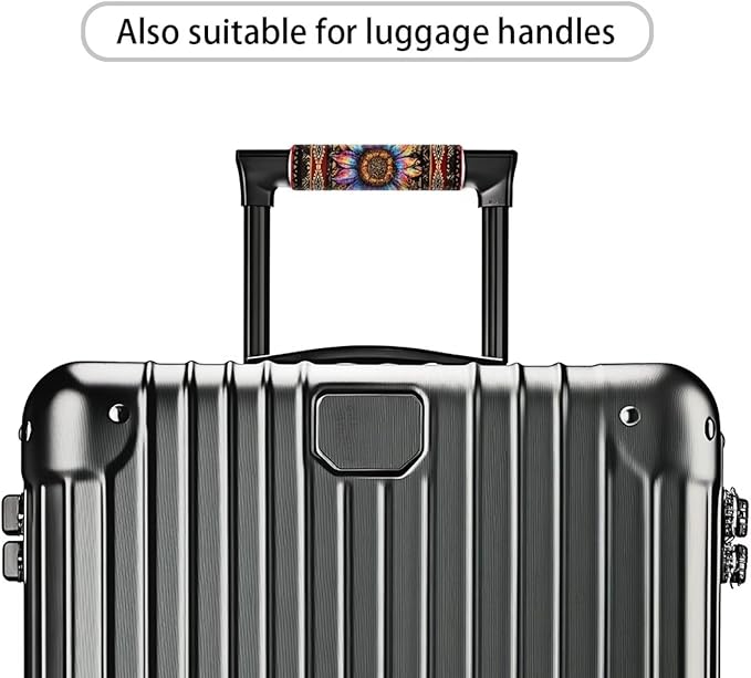 BIGCARJOB Travel Handle Cover Set Sunflower Leopard Print Luggage Handle Cover Set 2 Pcs Luggage Accessories Suitcase Identifier Protective Cover