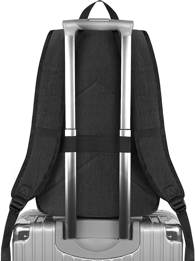 Mancro Business Travel Laptop Backpack, Anti Theft Slim Laptop Bag for Men and Women, Tech Computer Bag Fits 15.6 Inch Laptop and Notebook (Black)