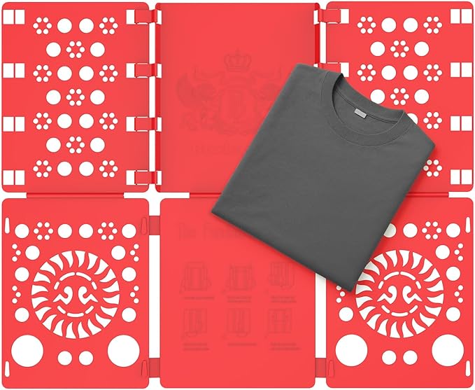 BoxLegend Shirt Folder Board Tshirt Clothes Folder Folding Board Durable Laundry Helper Liner Sorter, Red