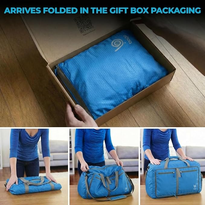 Bago Extra Large Duffle Bag for Travel Women & Men. Durable, Lightweight, Foldable Travel Duffel Bags For Traveling Women. 120L Duffle Bags Use As a Weekender Bag with Shoe Compartment, Checked Duffel