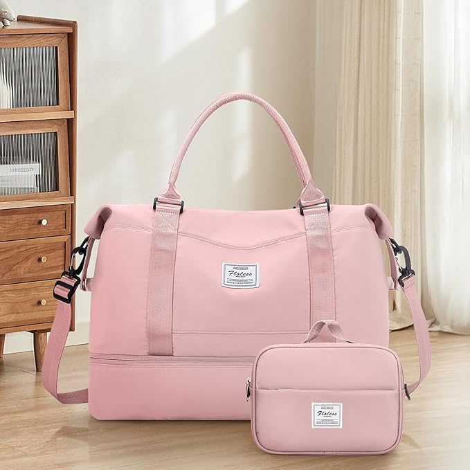 Weekender Bags for Women,Personal Item Travel Bag with Shoes Compartment,Overnight Travel Duffel Bag with Toiletry Bag