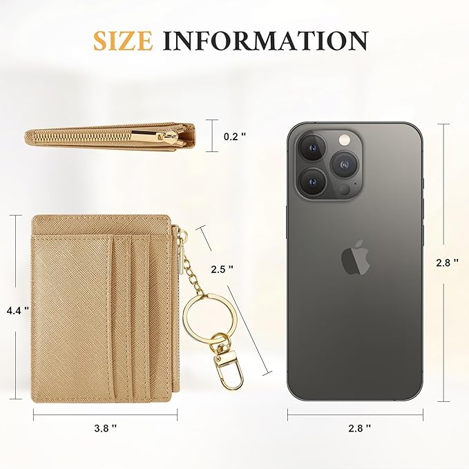 Sodsay Card Case Slim Front Pocket Wallet for Women Credit Card Holder with Keychain | Slim, Front Pocket, Credit Card Holder, with Keychain
